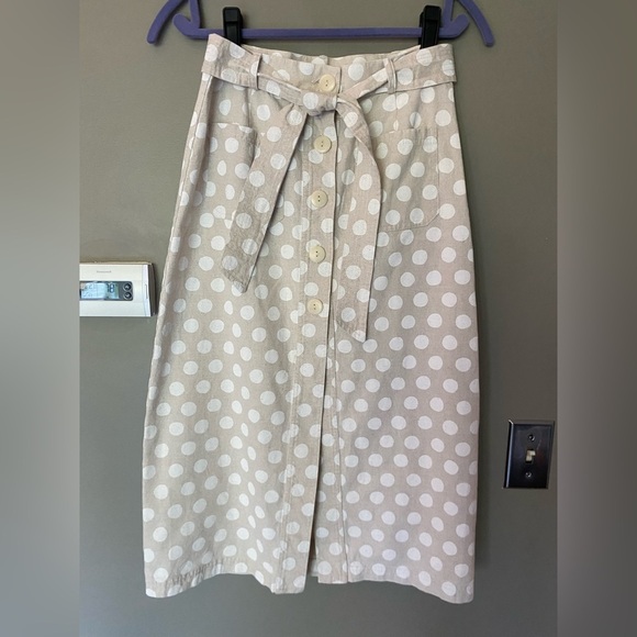COREY LYNN CALTER x ANTHROPOLOGIE Carly Polka Dot Midi Skirt Size Small - Picture 5 of 8